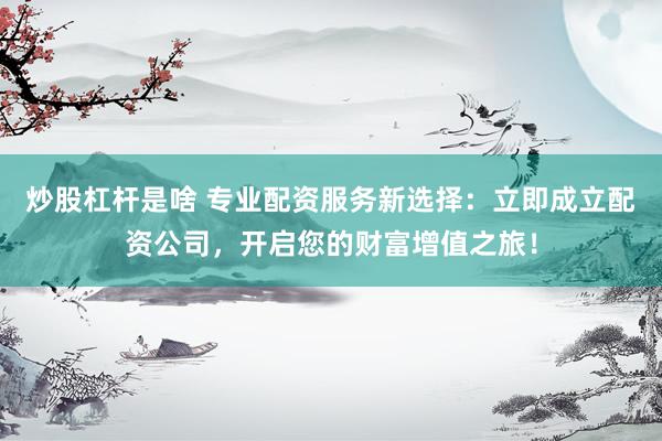 炒股杠杆是啥 专业配资服务新选择：立即成立配资公司，开启您的财富增值之旅！