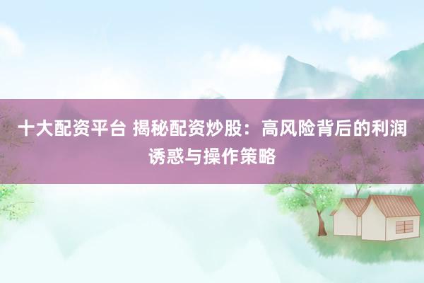 十大配资平台 揭秘配资炒股：高风险背后的利润诱惑与操作策略