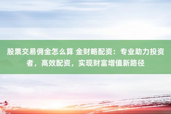 股票交易佣金怎么算 金财略配资：专业助力投资者，高效配资，实现财富增值新路径