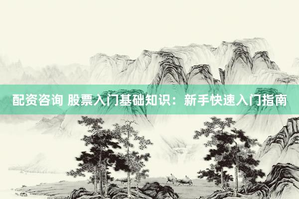 配资咨询 股票入门基础知识：新手快速入门指南