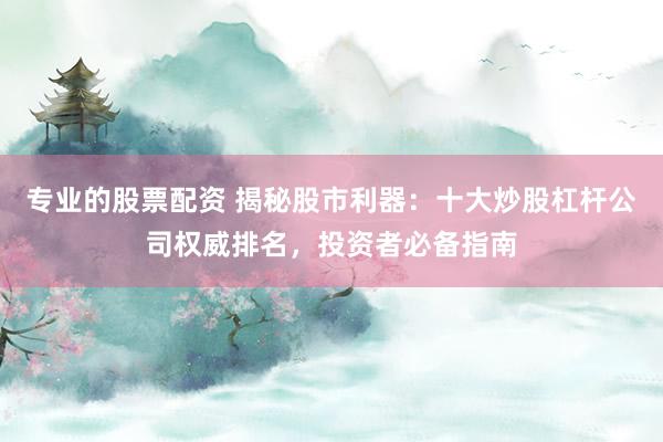 专业的股票配资 揭秘股市利器：十大炒股杠杆公司权威排名，投资者必备指南