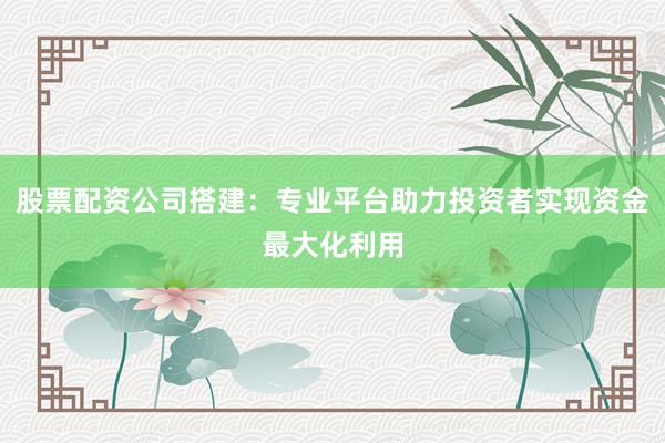 股票配资公司搭建：专业平台助力投资者实现资金最大化利用