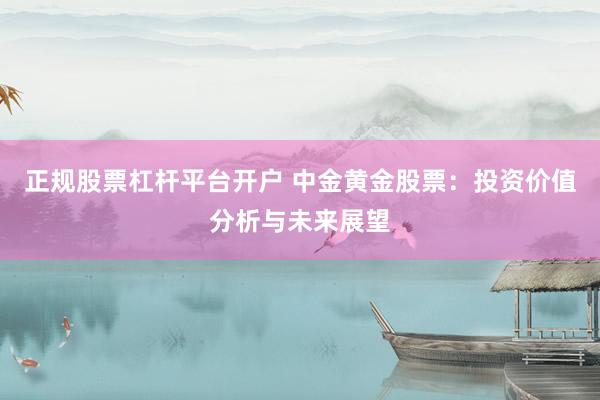 正规股票杠杆平台开户 中金黄金股票：投资价值分析与未来展望