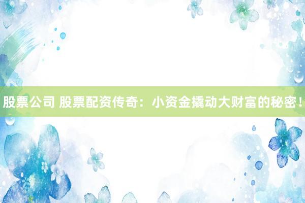 股票公司 股票配资传奇：小资金撬动大财富的秘密！