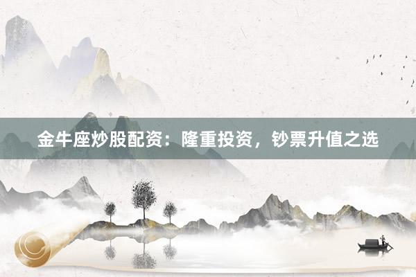 金牛座炒股配资：隆重投资，钞票升值之选