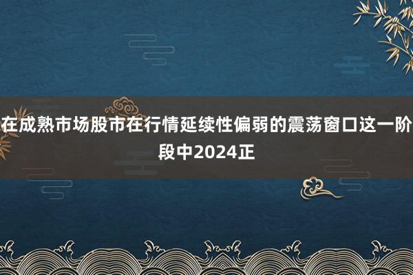 在成熟市场股市在行情延续性偏弱的震荡窗口这一阶段中2024正